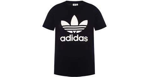 adidas originals cotton logo  shirt  black lyst