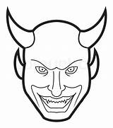 Demon Smiling Devil sketch template