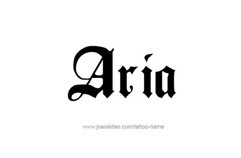 aria name tattoo designs