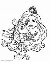 Coloring Princess Pages Pearl Barbie Printable Girls Doll sketch template