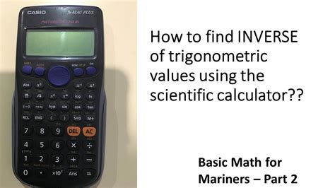 find inverse  trigonometric values sine cosine tan   scientific calculator
