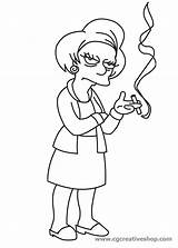 Edna Krabappel Simpsons sketch template