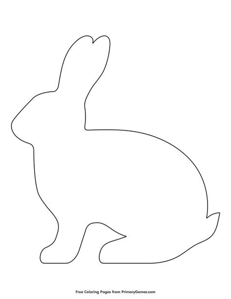simple rabbit outline coloring page  printable  easter
