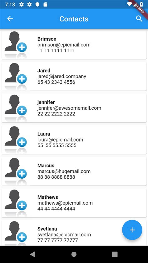contacts list  android apk