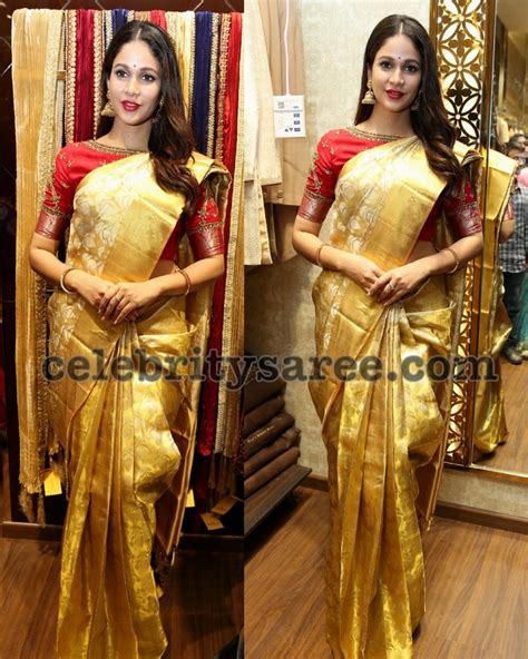 lavanya tripati in golden saree saree blouse patterns