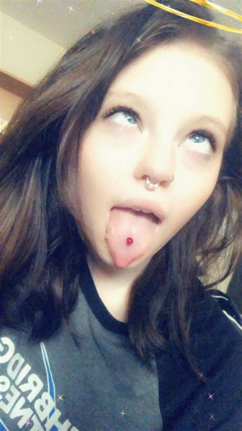 Beautiful Pierced Tongue Teen With Amazing Tongue Ahegao