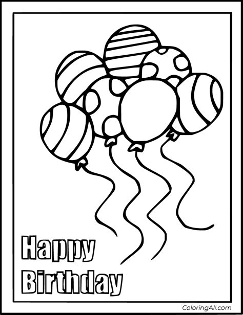 printable birthday card coloring pages  vector format easy