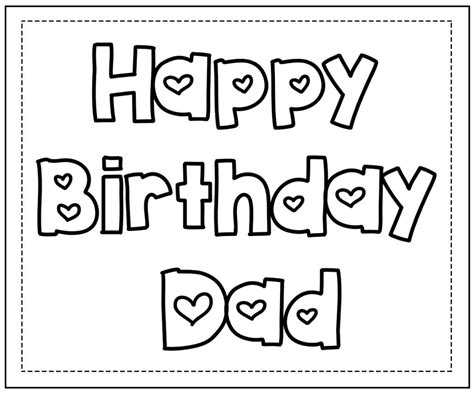 printable coloring pages happy birthday dad
