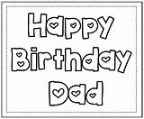 Birthday Happy Coloring Pages Dad Printable Daddy sketch template