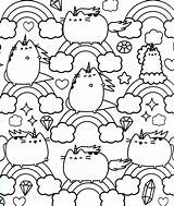 Pusheen Coloring Pages Cat Book Unicorn Sheets sketch template