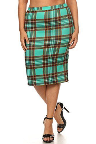 womens plus size print knee length pencil skirt made in usa 1x