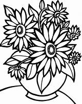 Flower Vase Coloring Beautiful Printable Pages Print Description sketch template