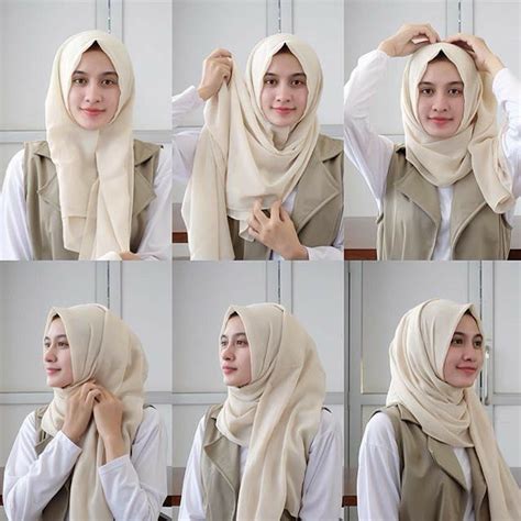 menutup dada tutorial hijab pashmina simple  mudah stylish hijab
