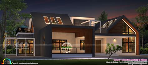 sq ft modern contemporary bungalow kerala home design  floor plans  dream houses