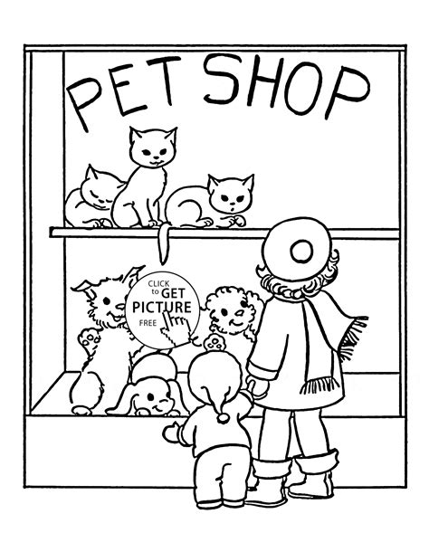 pet shop coloring page  kids animal coloring pages printables