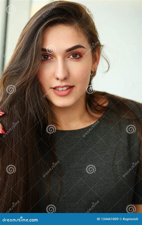 beautiful european woman portrait worth office stock image image