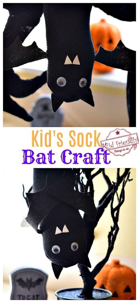 easy sock bat craft  kids  bat wing template decorate