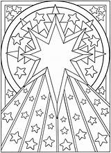 Coloring Pages Stars Sun Moon Star Adult Adults Printable Kids Books Colouring Color Mandala Celestial Dover Glass Outlines Sheets Abstract sketch template