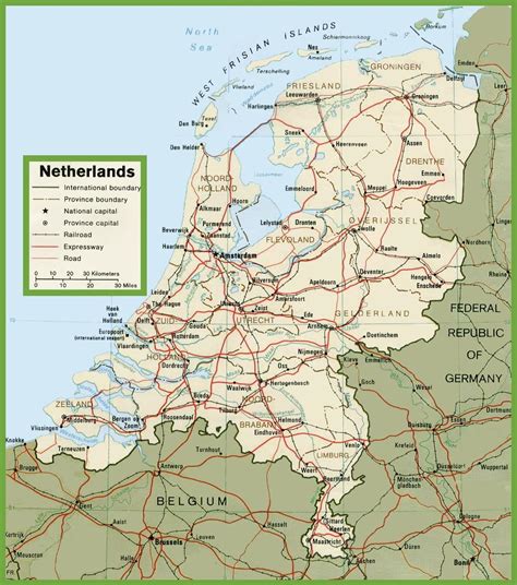 nederlandse wegen kaart wegenkaart van nederland west europa europa