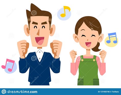 Young Married Couple With Pleasing Upper Body Notes Stock Vector