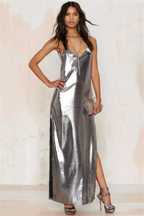 Nasty Gal Alloy About Eve Metallic Dress In Metallic Lyst