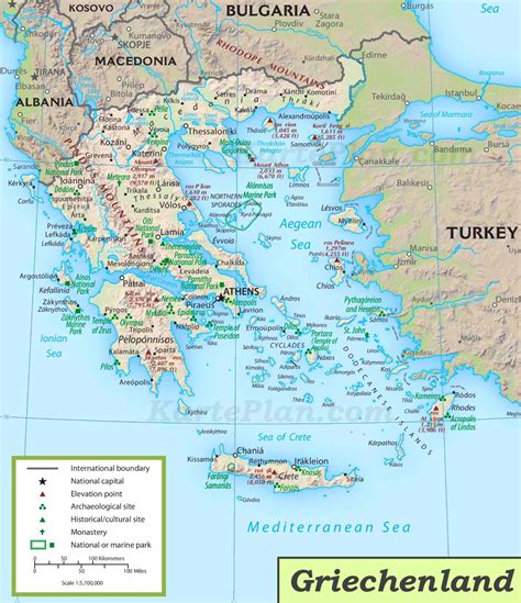 griechenland touristische karte