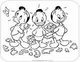 Coloring Ducktales Dewey Huey Louie Disneyclips sketch template