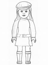American Doll Girl Coloring Pages Printable Color Kids sketch template