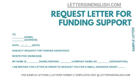 support letter  funding support sample request letter format youtube