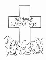 Jesus Coloring Cross Loves Pages Printable Rose Died Color Print Drawing School Sunday Pencil Easter Sheets Printables Crosses Simple Cool sketch template