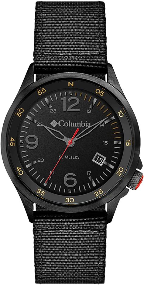 columbia canyon ridge stainless steel quartz watch with nylon strap