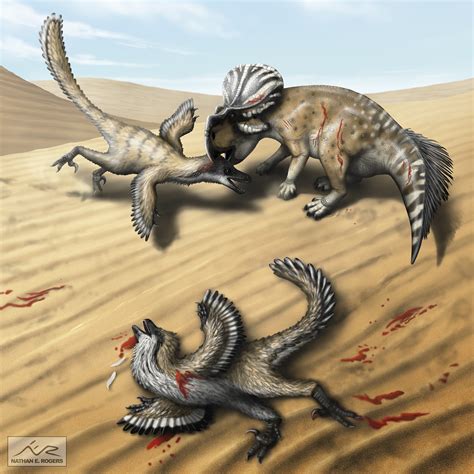 artstation dangerous prey protoceratops  velociraptor
