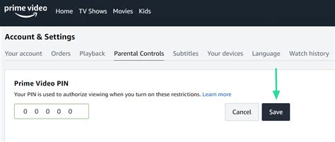 como restablecer el pin de amazon prime video