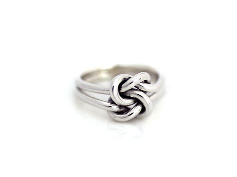 Double Band Double Love Knot Ring 925 Sterling Silver Trendy Fashion