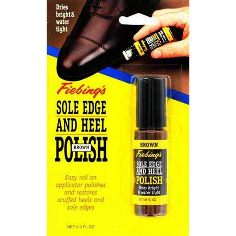 fiebing s sole edge and heel shoe polish brown roll on applicator fiebings