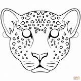 Mask Coloring Leopard Pages Leopardo Para Colorear Printable Animal Masks Kids Dibujo Templates Máscara Face Jaguar Do Supercoloring Animals Drawing sketch template