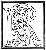 Illuminated Manuscript Lettre Coloriage Letras Enluminure Alphabets Shaw Henry Fromoldbooks Iluminuras Celtic sketch template