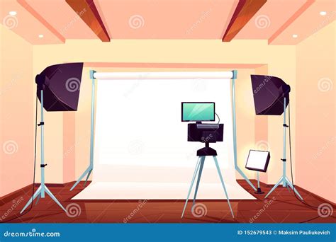 professional photo studio interior cartoon vector stock vector