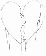 Heart Coloring Pages Broken Hearts Bleeding Human Line Getcolorings Drawing Getdrawings Print sketch template
