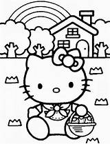 Picnic Coloring Basket Pages Popular Kitty Hello sketch template