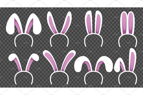rabbit ears cartoon easter bunny background graphics creative market