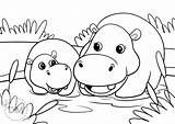 Hippo Hippos sketch template