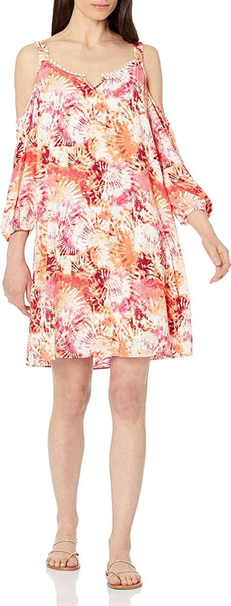 caribbean joe womens cold shoulder dress amazon ca clothing and accessories