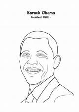 Obama Barack Coloring President America 2009 Color sketch template