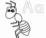 Ant Coloring Pages Printable Alphabet Kids Template Color Drawing Print Ants Book Cartoon Apple Preschool Grasshopper Getdrawings Anthill Clipartmag Queen sketch template