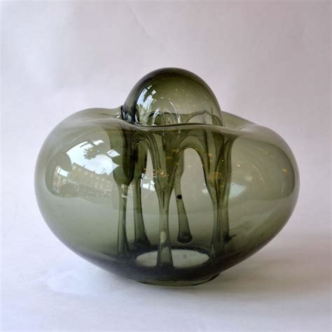 Two Organic Freeform Hand Blown Glass Sculptures Czech