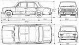 Lada 2101 Blueprint sketch template