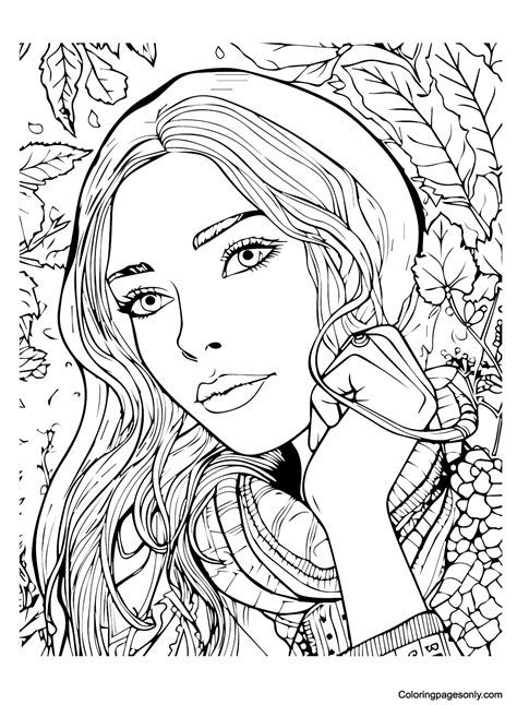 coloring pages  teenage girl