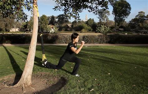 video trx lunge and lunge hop strength exercise triathlete