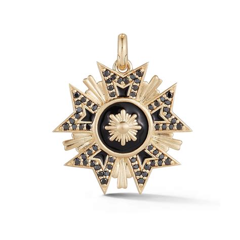 gold black diamond black enamel military emblem charm